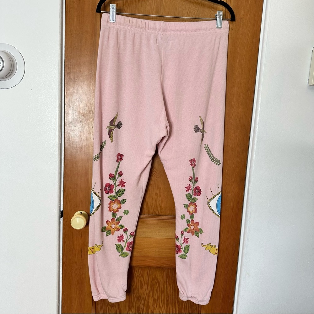 Lauren Moshi Pink Floral & Eye Graphic Joggers - Picture 4 of 11